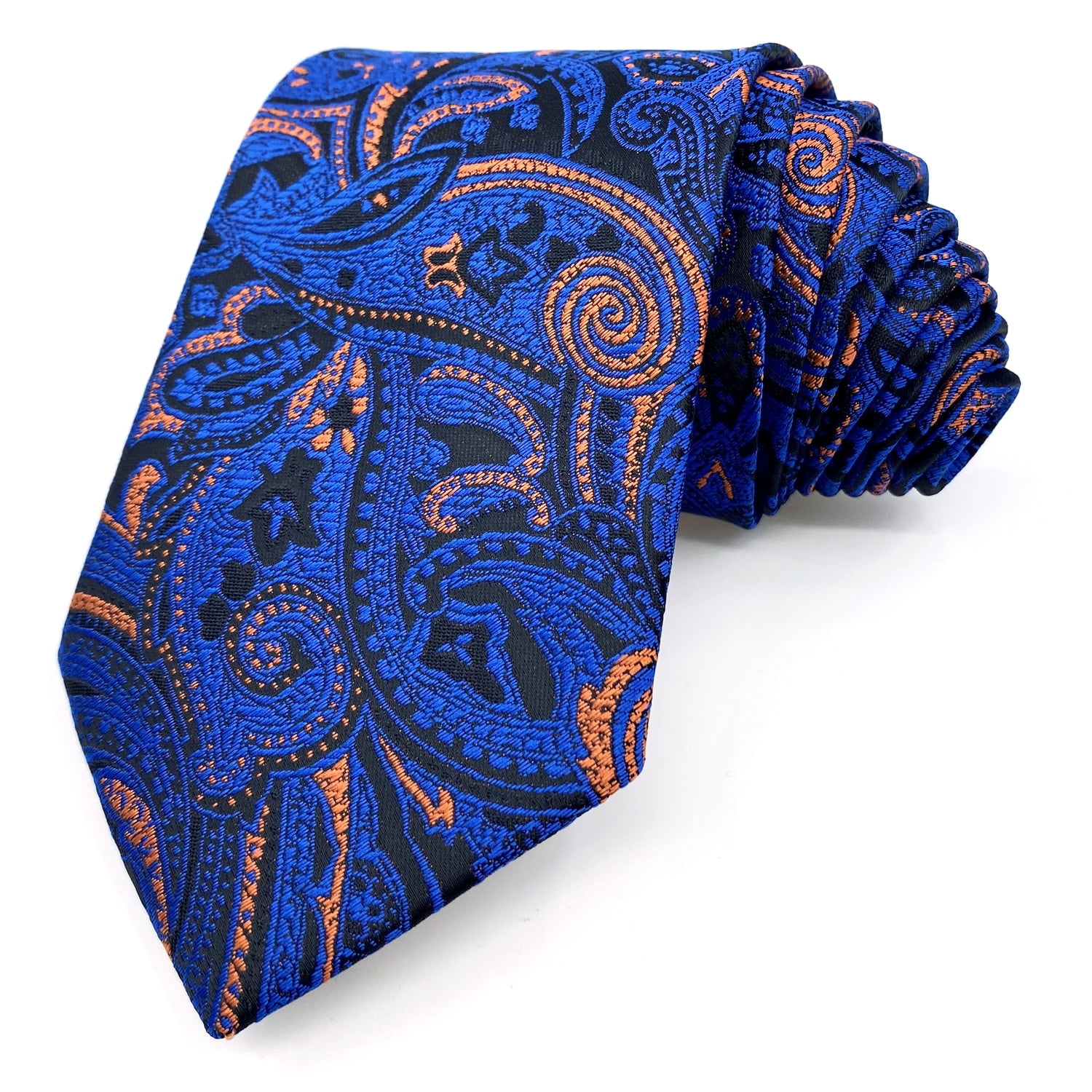 S&W SHLAX&WING Cravatta Uomo Blu Reale Con Stampa Geometrica, Lunghezza 147cm, Per Business E Cerimonie