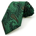 thumbnail image 1 of S&W SHLAX&WING Green Red Jasper Paisley Neckties for Men Wedding Tie for Suit Jacket Extra Long 63", 1 of 4
