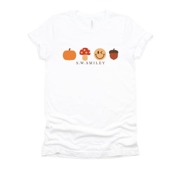 S.W.Smiley Fall Icons - Women's Short Sleeve Graphic T-Shirt