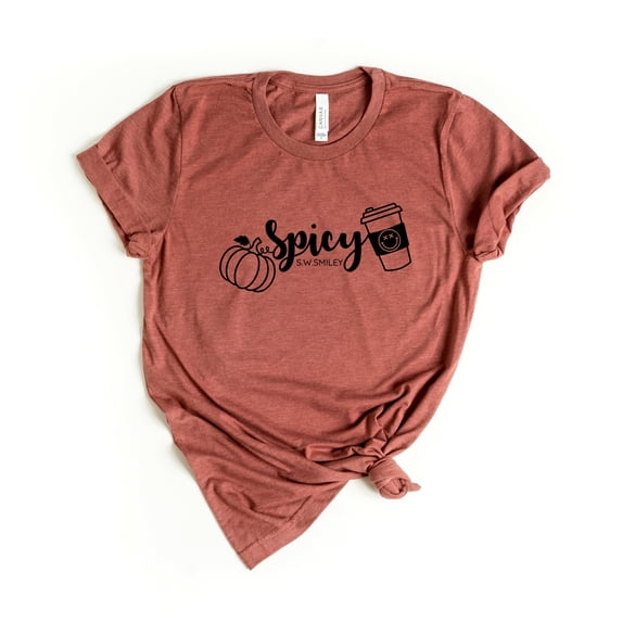 S.W.Smiley Spicy Pumpkin Spice - Women's Short Sleeve Graphic T-Shirt
