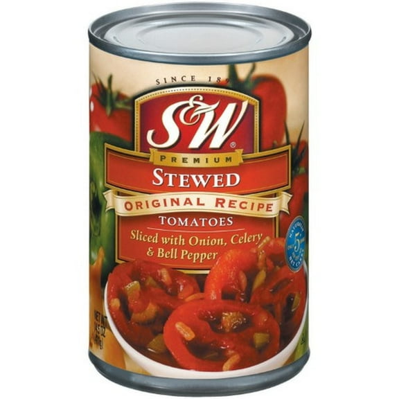 S&W Stewed Original Recipe Sliced Tomatoes, 14.5 Oz (Pack of 6)