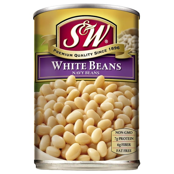 S&W White Beans - Navy Beans - 15.5 oz. Can