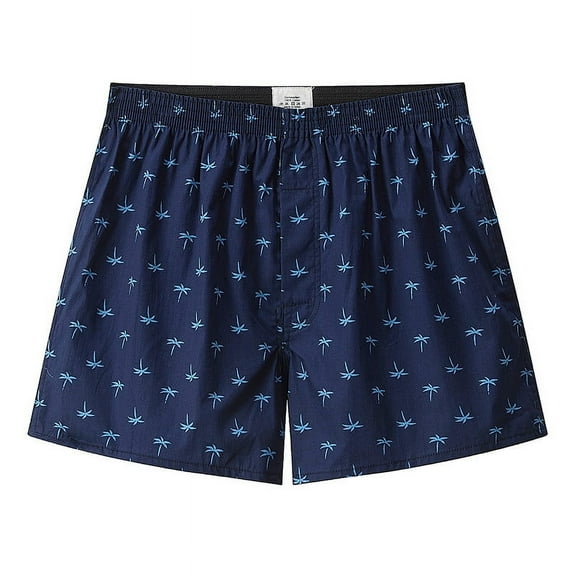 S-XL Mens Cotton Underwear Boxer Shorts Casual Plaid Elastic Waistband Button Mens Boxer Underwear Comfortable Shorts for Home