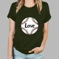 thumbnail image 1 of S-XXL All Sizes Available! Womens Baseball Print Short Sleeve T-Shirt, Round Neck, Comfortable Fit, 1 of 6