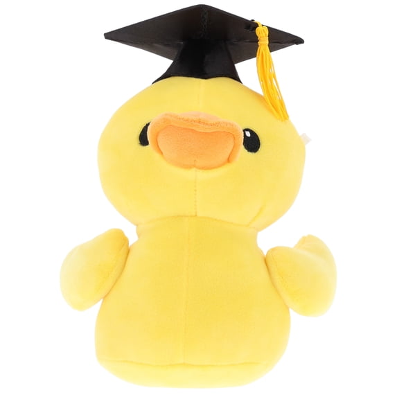 Small Duck Plush with Cap and Tassel, Black and Yellow, Graduation by Way To Celebrate