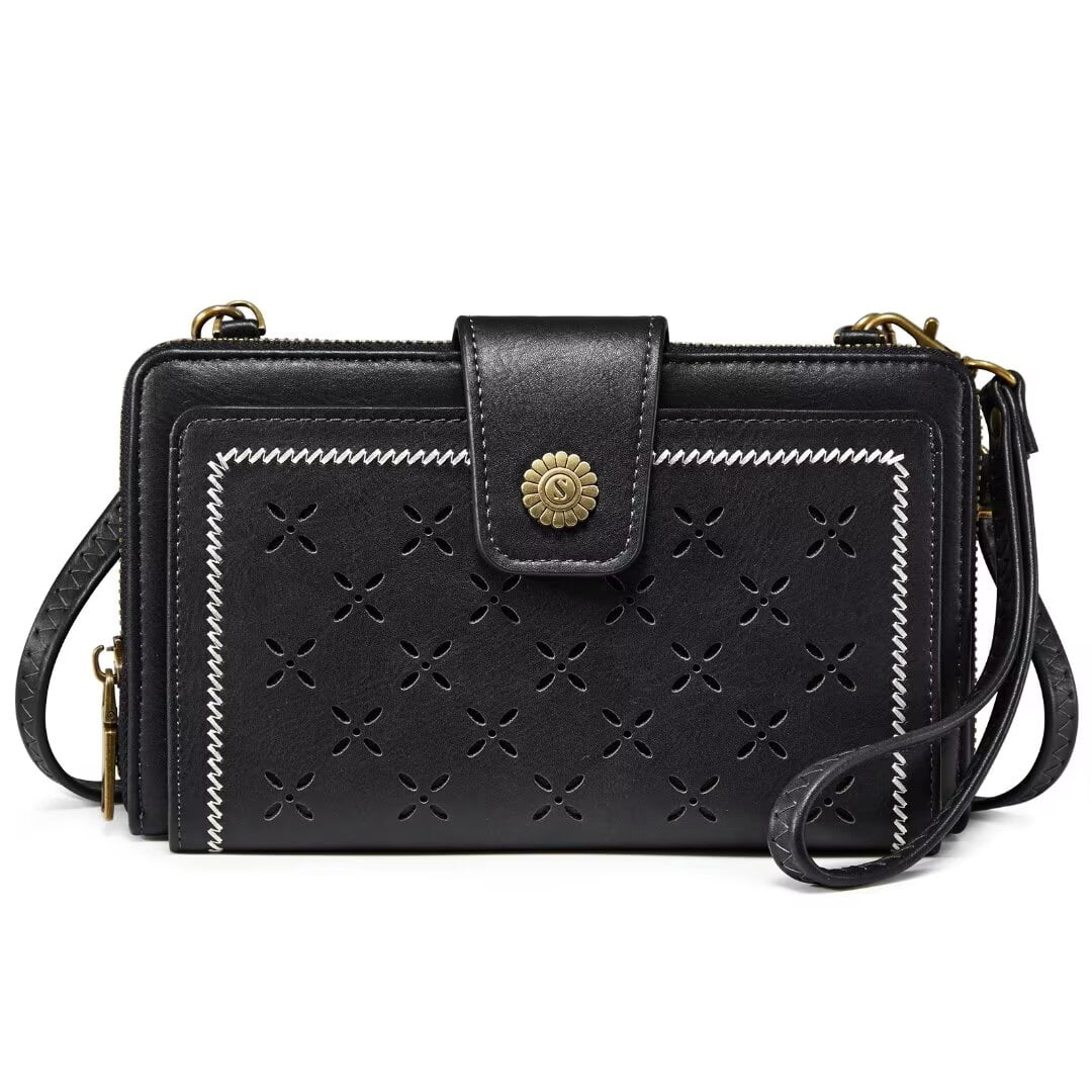 S-ZONE Crossbody Cell Phone Purse Wristlet Wallets for Women RFID Blocking Phone Wallet with 2 Straps