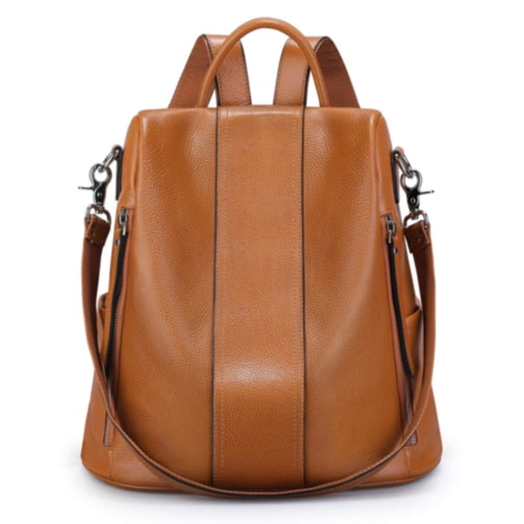 S-ZONE Leather Backpack Purses for Women Antitheft Rucksack Shoulder Bag Medium