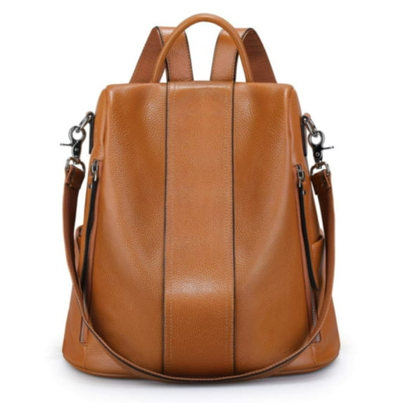 S-ZONE Leather Backpack Purses for Women Antitheft Rucksack Shoulder Bag Medium