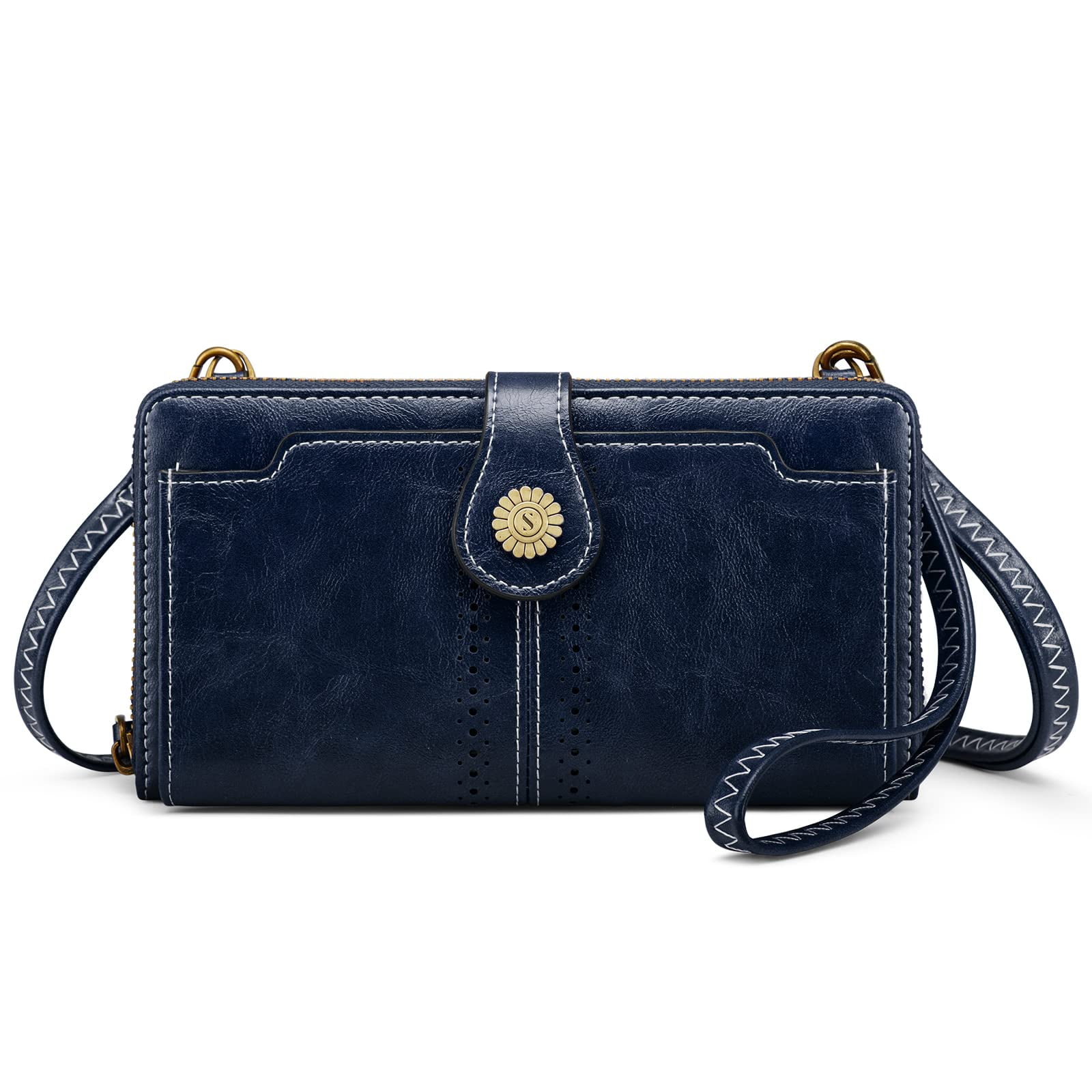 S-ZONE Vegan Leather Crossbody Bags for Women Small Cell Phone Purse RFID Blocking Clutch Purses with 2 Straps