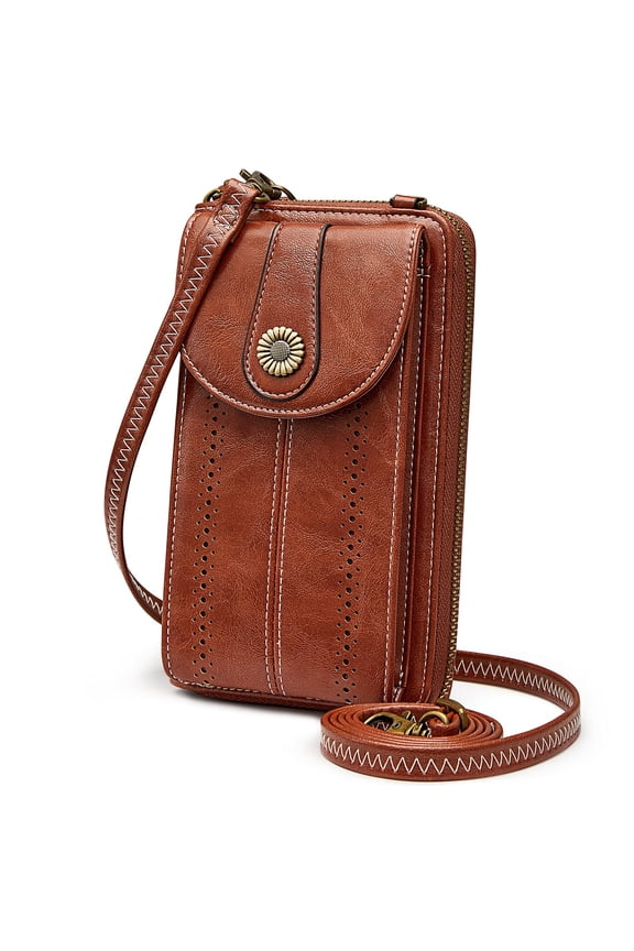 Women RFID Blocking Crossbody Cell Phone Purse Small Faux Leather Wallet Purse