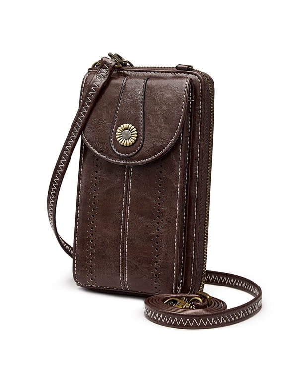Women RFID Blocking Crossbody Cell Phone Purse Small Faux Leather Wallet Purse