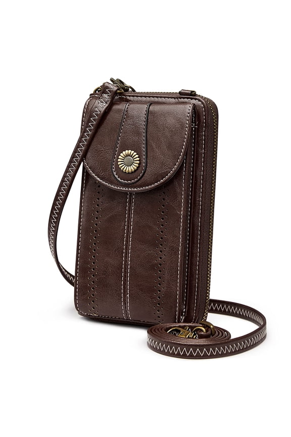 Women RFID Blocking Crossbody Cell Phone Purse Small Faux Leather Wallet Purse