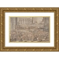 thumbnail image 1 of Sébastien Leclerc 18x13 Gold Ornate Wood Frame and Double Matted Museum Art Print Titled - Alexander Entering Babylon, 1 of 4