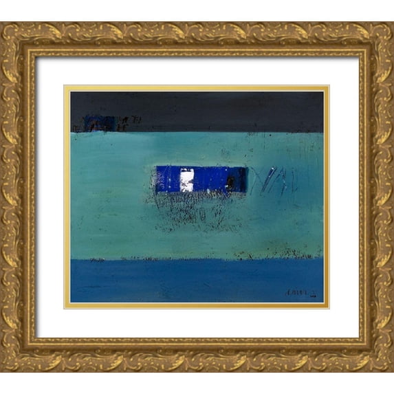 Süess, Robert 23x20 Gold Ornate Wood Framed with Double Matting Museum Art Print Titled - Mit Worten und Blicken