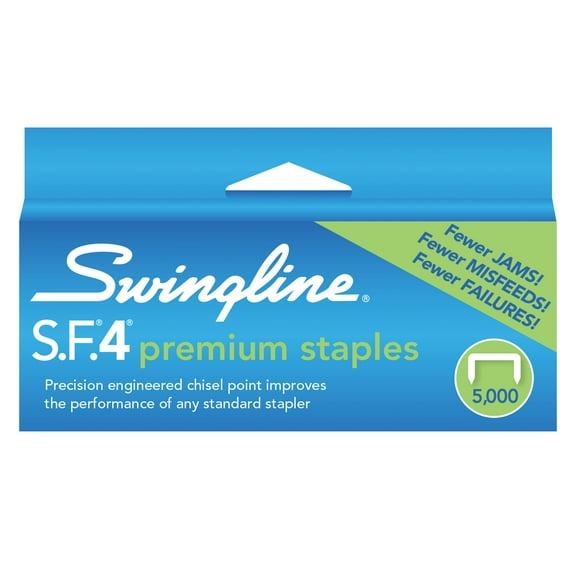 "S.f. 4 Premium Staples, 0.25"" Leg, 0.5"" Crown, Steel, 5,000/box | Bundle of 5 Boxes"