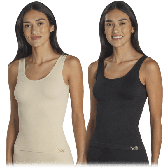 Sfft Smoothing Tank Top (2-Pack: 1 Nude and 1 Black, 1X)