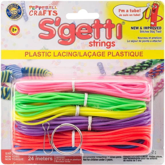 S'getti Strings Plastic Lacing 27yd-Neon