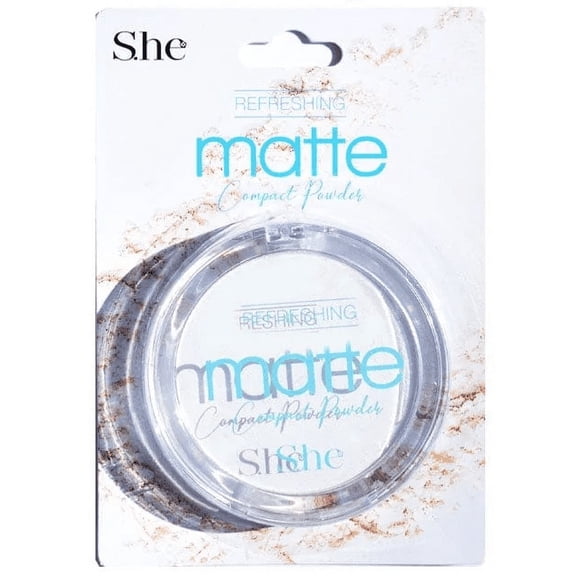 S.he Makeup Matte Compact Setting Powder (Clear)