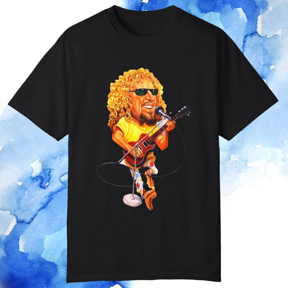 S@mm¥ H@g@r Caricature Tee, Retro Rock V@n H@l3n Tribute Shirt for Fans