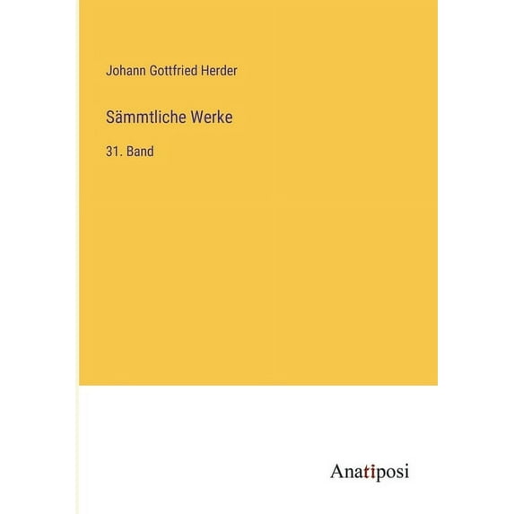 Sämmtliche Werke: 31. Band, (Paperback)