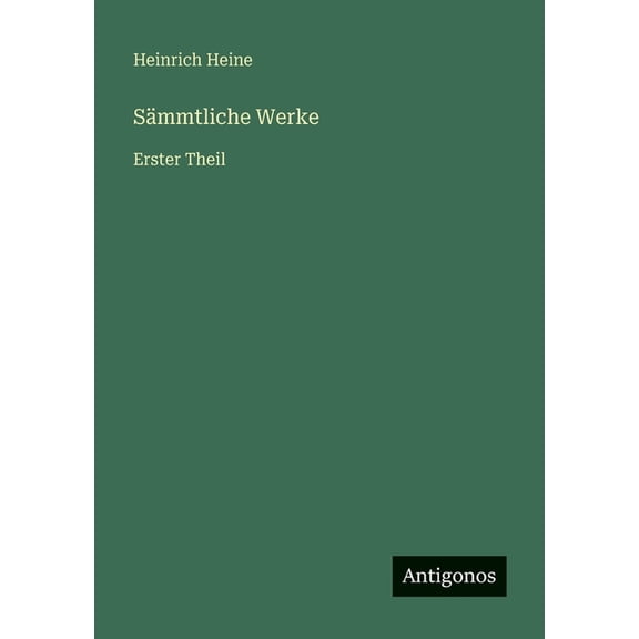 Smmtliche Werke: Erster Theil, (Paperback)