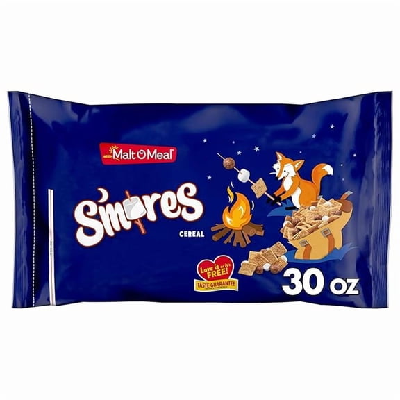 S'mores Breakfast Cereal, Chocolatey Puffs and Marshmallow Bits, Large Cereal for Family, 30 OZ Resealable Bag Pack of 1