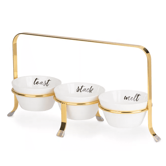 S'mores Caddy All-in-One Porcelain 3-Bowl