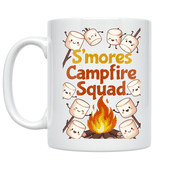 Smores Campfire Squad - Camping Enthusiast - 11 oz Ceramic Coffee Mug
