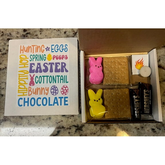 S'mores Easter Mini Kit Party Favors, Easter Party Box, Easter Party Kit, S'mores Party Favor, Smores Gift Box, Peeps