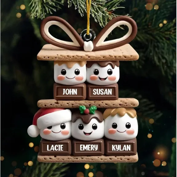 S'mores Family Acrylic Suncatcher Personalized Custom Window Hanging Home Decor Christmas