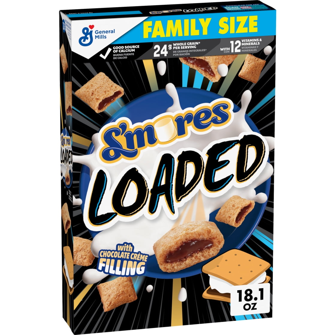 S'mores Loaded Cereal with Chocolate Creme Flavored Filling, Family Size, 18.1 oz