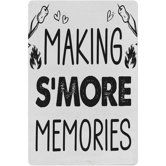 Smores Station Metal Tin Sign Camping Theme Wall Plaque 8x12 Inch Rustic Home Cabin Camper Firepit Decor