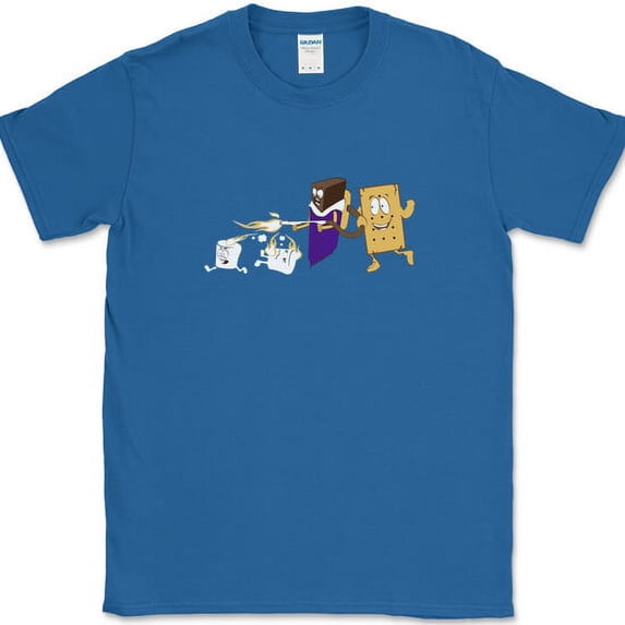 S'mores Wars T-Shirt Funny Food Camping RV Humor Graphic Tee - Royal Blue, 4XL