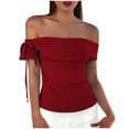 thumbnail image 1 of Fsgntruao Summer Tank Top for Women Off The Shoulder Slim Fitted Camisole Basic Sleeveless Basic Cami Shirts, 1 of 4
