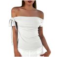 thumbnail image 1 of Fsgntruao Summer Tank Top for Women Off The Shoulder Slim Fitted Camisole Basic Sleeveless Basic Cami Shirts, 1 of 8
