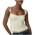 thumbnail image 1 of Fsgntruao Summer Tank Top for Women Spaghetti Strap Scoop Neck Slim Fitted Camisole Basic Sleeveless Basic Cami Shirts Crop Top, 1 of 8