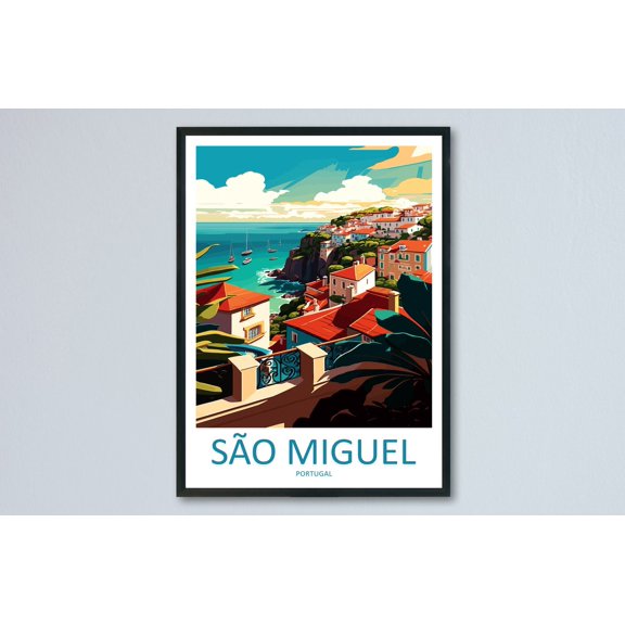São Miguel Travel Print Wall Art São Miguel Wall Hanging Home Décor São Miguel Gift Art Lovers Portugal Art Lover Gift São Miguel Wall Décor, Poster Only