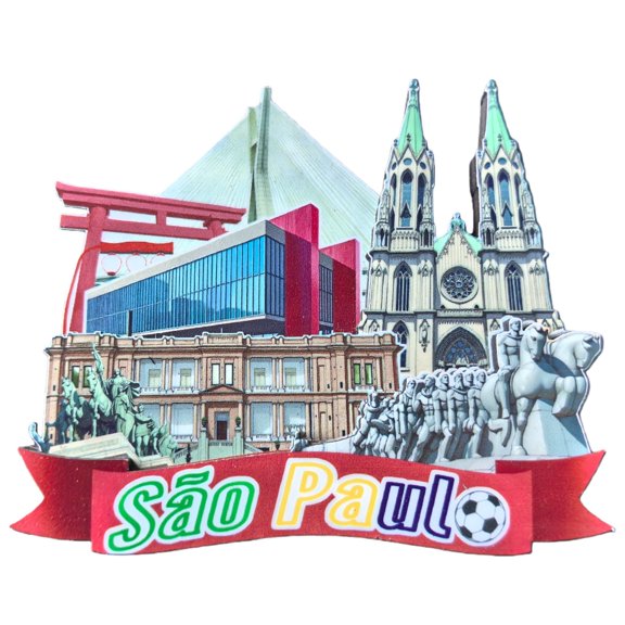So Paulo Brazil 3D Fridge Magnet Souvenir Gift,Wood Handmade So Paulo Refrigerator Magnet Home Decoration Collection