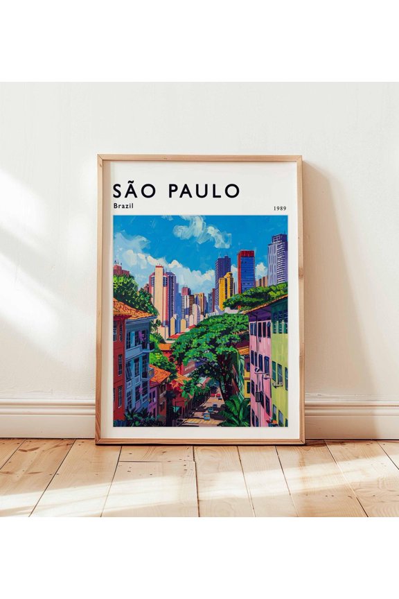 São Paulo Travel Brazil Wall Art Paulista Avenue Print, Unframed Paper Print
