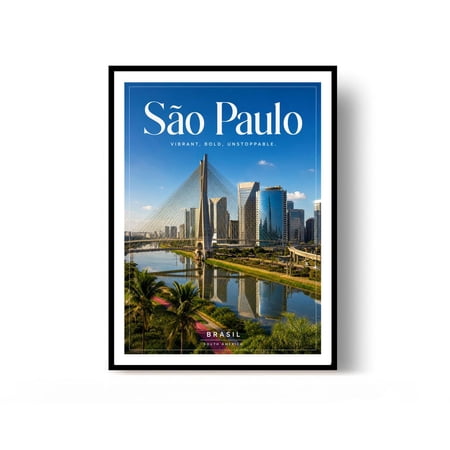 São Paulo Travel Poster Print Brazil Poster Wall Decor