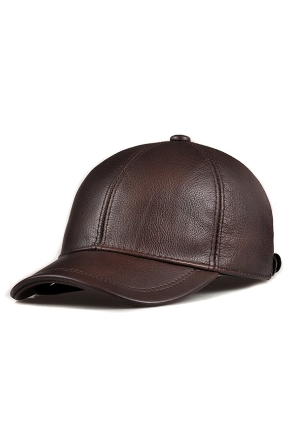S-pring Genuine Leather Baseball Sport Cap Hat Men's Winter Warm Brand New Cow Skin Leather Newsboy Caps Hats 5 Colors ,Soft Feel