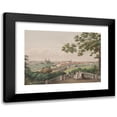 thumbnail image 1 of Søren L. Lange 24x18 Black Modern Framed Museum Art Print Titled - View of Helsingor, Kronborg and the Oresundet Between the Coasts of Zealand and Skane. the Sign on the Terrace in the Hang, 1 of 5