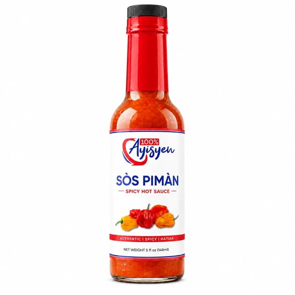 Ss Pimn Spicy Hot Sauce, Authentic Haitian, Haitian Goat Pepper, 5 fl oz, 100% Ayisyen