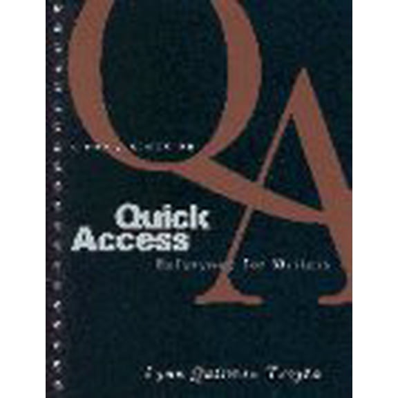 Pre-Owned Quick Access Reference for Writers, 9780131018822, 0131018825, Paperback,