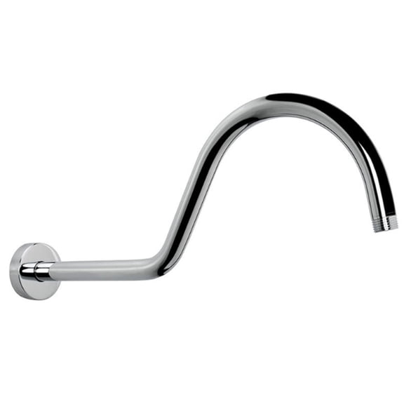 S shape Shower Head Risers Pipe Shower Head Extender Arm with Flange for Home