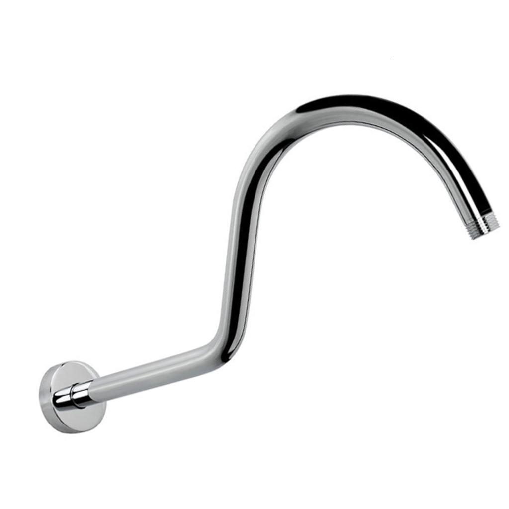 S shape Shower Head Risers Pipe Shower Head Extender Arm with Flange ...