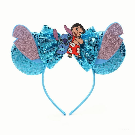 S-titch Rainbow Ombre Bow Headband - Sparkling Party Headband for Women and Teens, Cute Cosplay Costume Accessory for Birthdays and Themed Events