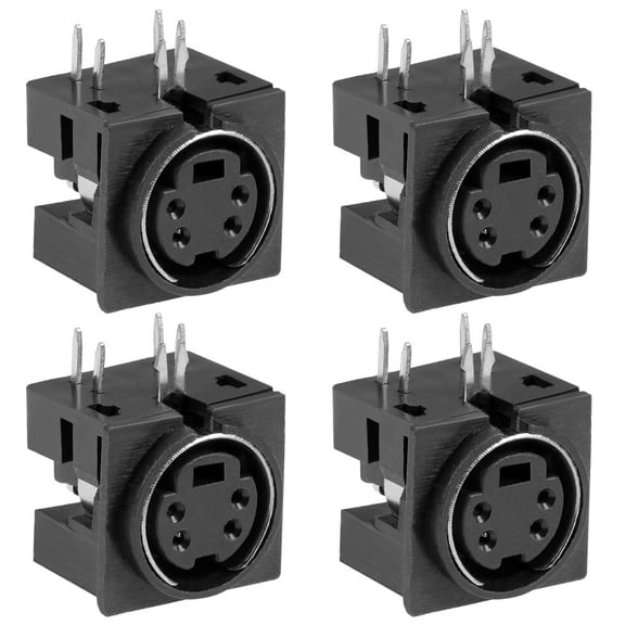 S-video PCB Mount 4 Pin Din Socket Audio Video Connector Black