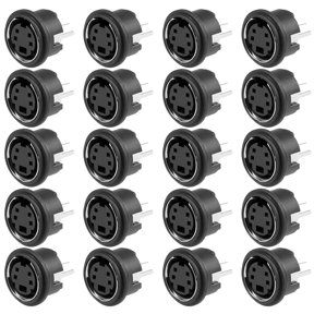 S-video PCB Mount 4 Pin Din Socket Video Connector Black MDC-4-04 20Pcs