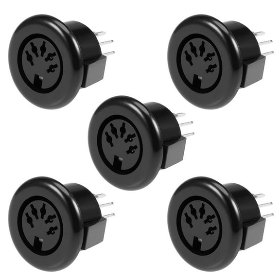 S-video PCB Mount 5 Pin Din Socket Video Connector Black DS-5-07A 5Pcs